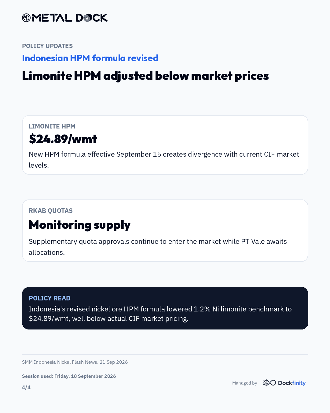 Nickel costs slide as stainless finds floor — card 4 of 4