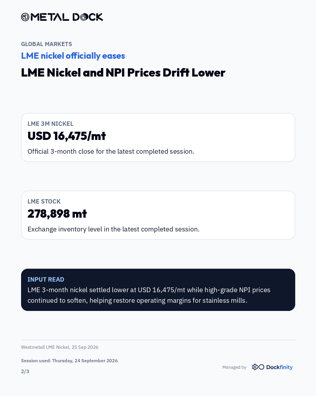 Nickel and NPI ease as trade probe extends — card 2 of 3