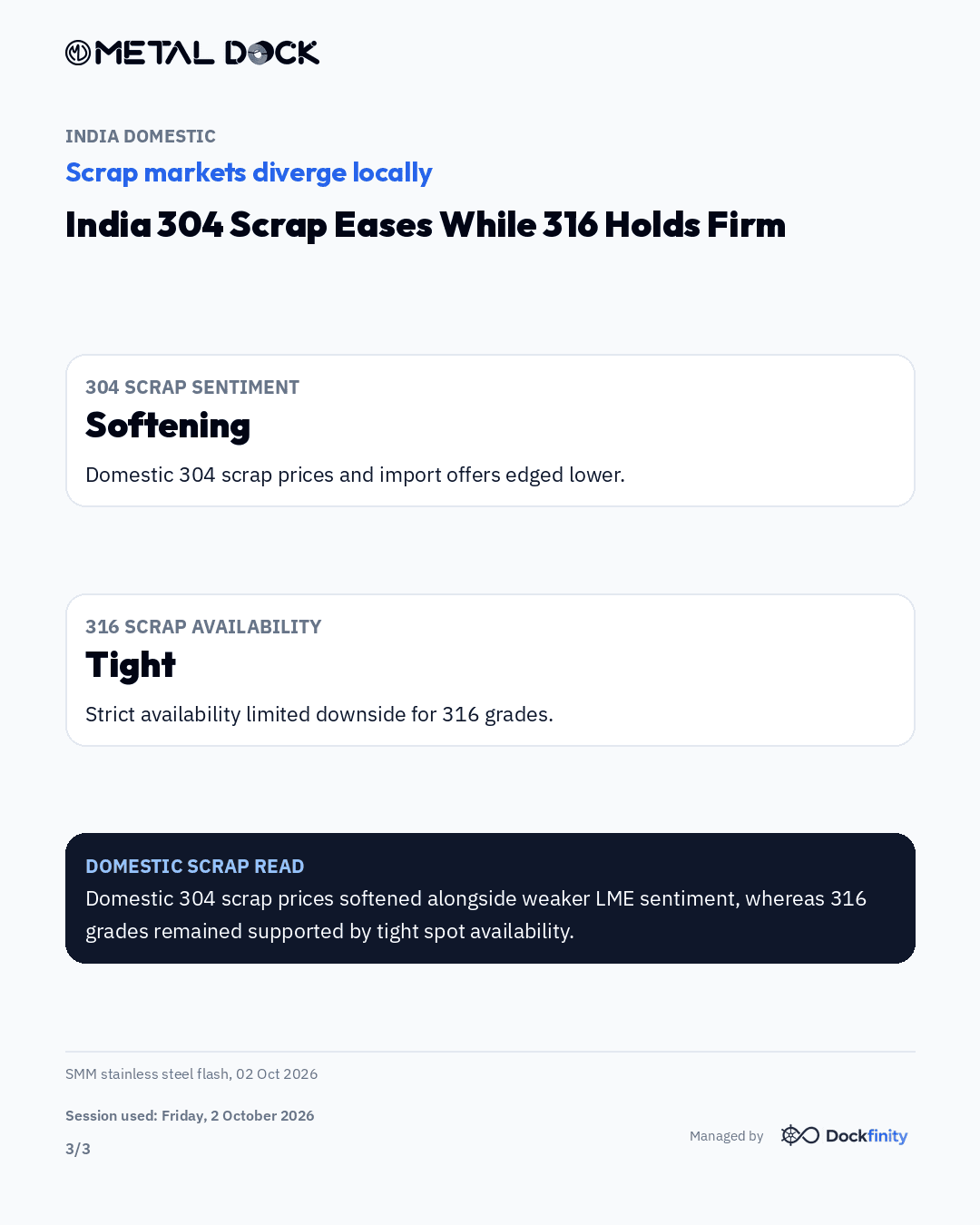 Global Nickel and European Surcharges Ease — card 3 of 3