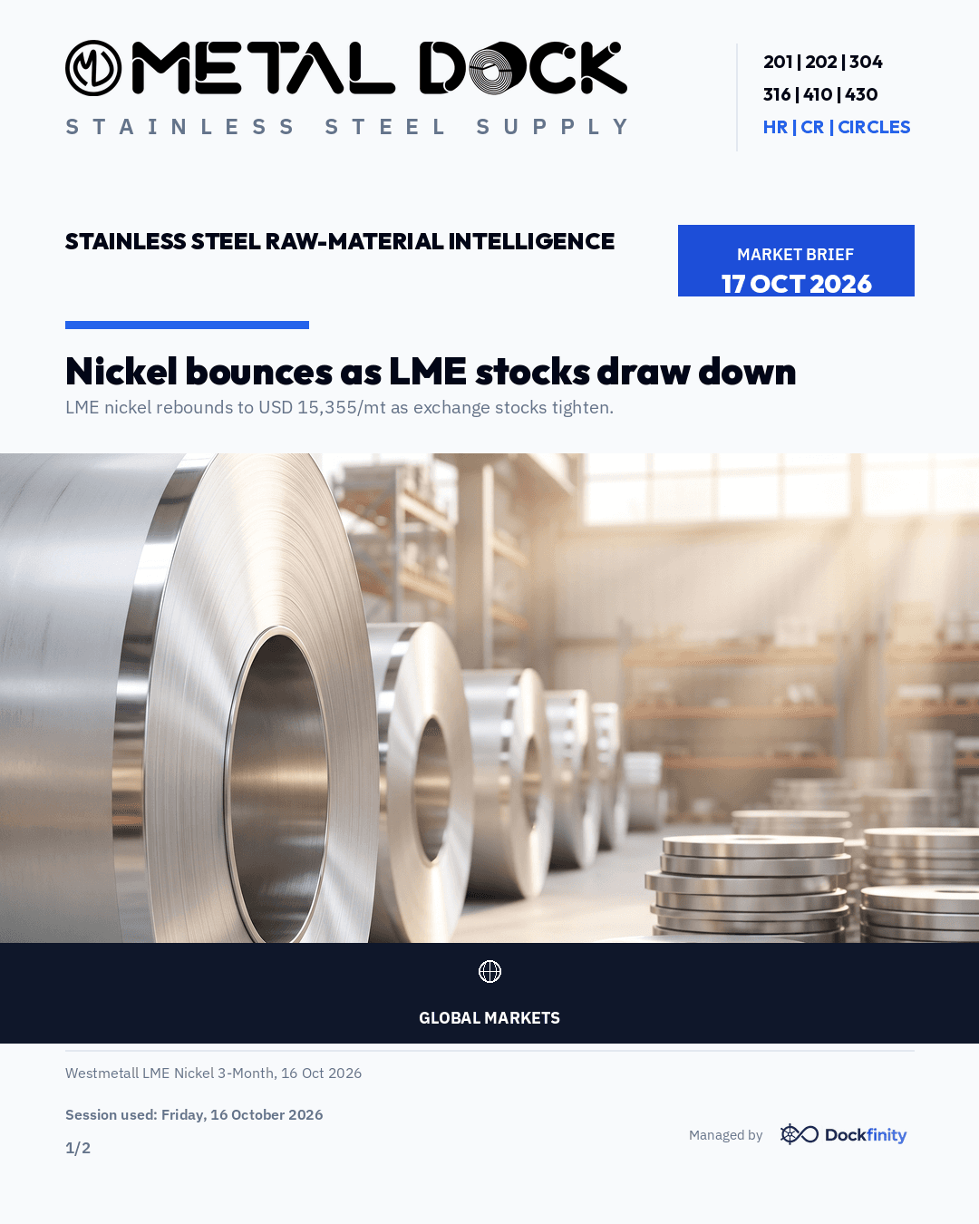 Nickel bounces as LME stocks draw down — card 1 of 2